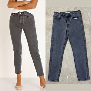 Levi's Wedgie Jeans Women’s Size 27 Gray Wash Straight Leg High Rise Button Fly